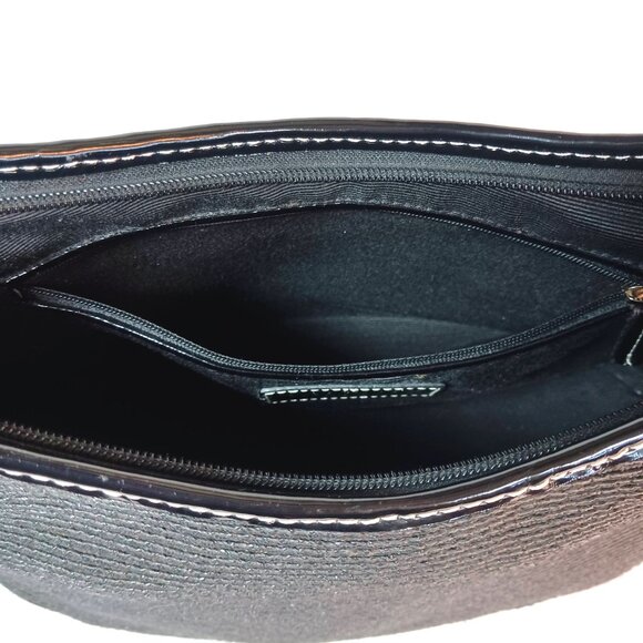 Vintage Talbots Black Wicket Basket Weave Bamboo Tassel Hobo Shoulder Bag - Picture 8 of 9